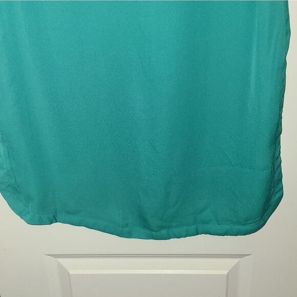 Fun & Flirt Teal Sheer Tunic Blouse - Picture 4 of 7